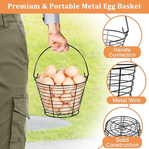 3 PCS 8" Wire Egg Baskets with Handles