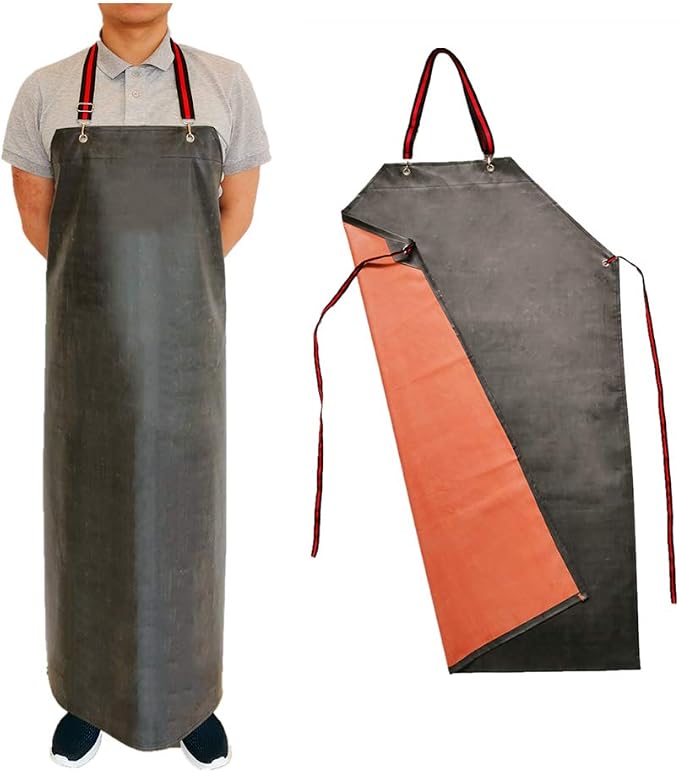 TonLing Thick Rubber Apron, 47.2 x 33.5 Inch Waterproof, Long Chemical Resistant - Image 2