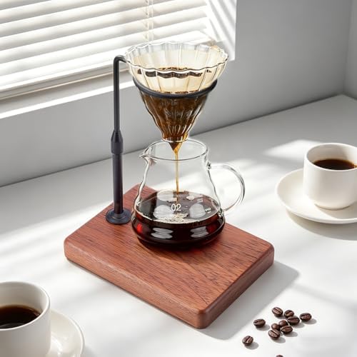 FINGERINSPIRE Adjustable Coffee Stand 8.66x6.3x9inch Black Alloy Pour