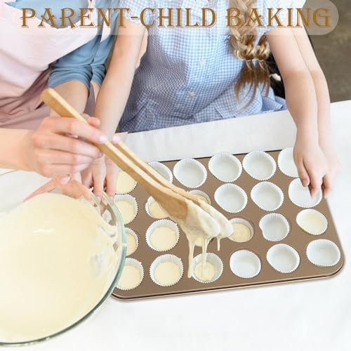 Nsmykhg 24-Cup Nonstick Mini Cupcake & Muffin Pans - Carbon Steel