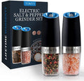 Gravity Electric Salt and Pepper Grinder Set, White