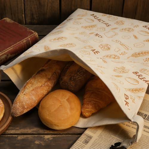 2 Rustic Harvest Beeswax Bread Bags, 17×13 Inch