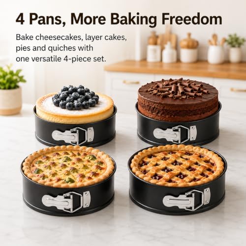 Zimtty 6 Inch Round Nonstick Springform Pans with Removable Bottom
