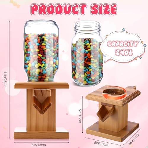 Maxdot Wooden Candy Dispenser Wood Storage Containers for Gummy Versatile Snack Storage Machine Candy Dispenser Countertop Suitable for Bean and Cereal (light brown)