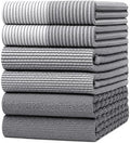Kitchen Towels 6 Pack 100% Cotton, 20"x28" Dish Towels - Grey