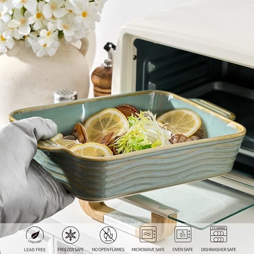 Ceramic Baking Dish Set of 3, Casserole Dishes for Oven, Rectangular