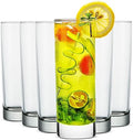 LUXU Highball Glasses,6pc Drinking Glasses,10 oz Tall Glass Sets