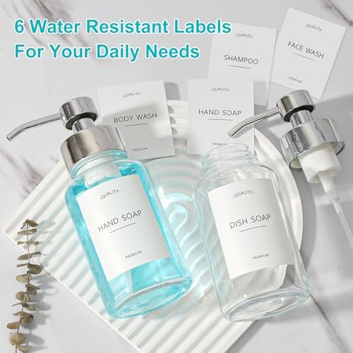 Foaming Soap Dispenser, 14.1 oz 2 Pack Glass