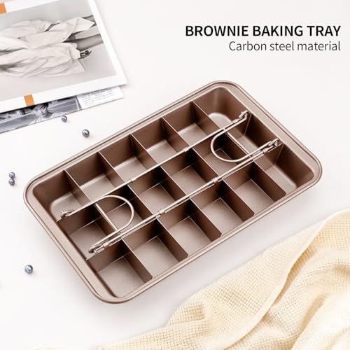 Brownie Pan with Dividers with Cutter Rectangular Cake, Non-stick