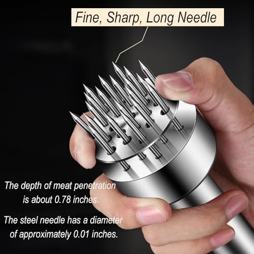 Stainless Steel Meat Tenderizer, 21 Sharp Needles