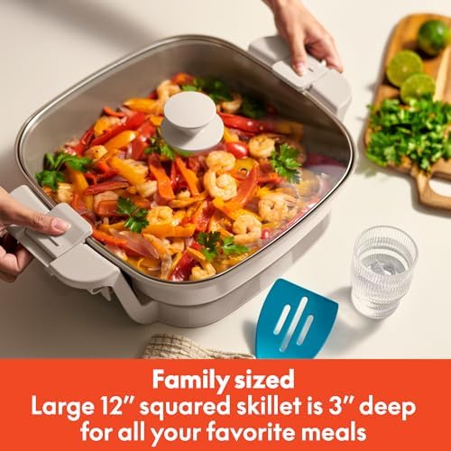 bella Fits-AnywhereTM SAUTE Make & Take Skillet, Non-Toxic, Ceramic