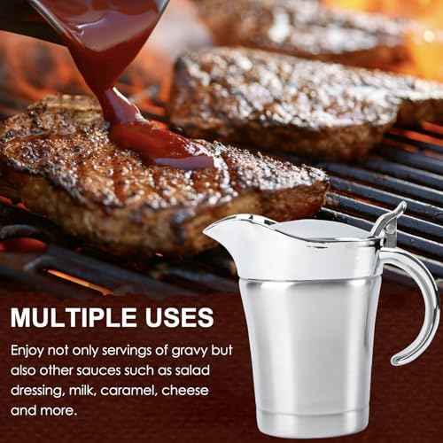 Double Insulated Gravy Boat, 18/8 Stainless Steel Sauce Jug Gravy Boat