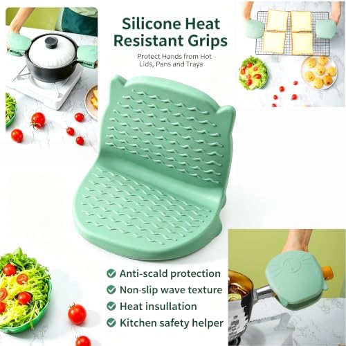 5Pcs Foldable Pine Wood Christmas Tree Trivet Set with Stand, 2