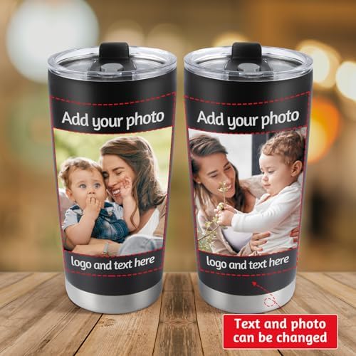 Personalized Coffee Tumbler with Picture & Text
