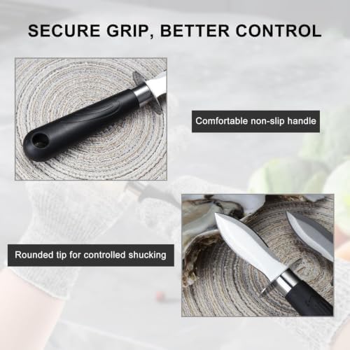 Oyster Knife Set, 2 Knives & 2 Pairs Level 5 Gloves