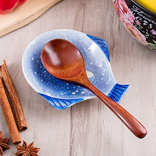 2 Pack Ceramic Spoon Rest for Stove Top,Spoon Holder for Kitchen
