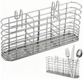304 Stainless Steel Sink Utensil Holder with Hooks, Dish Drying Rack