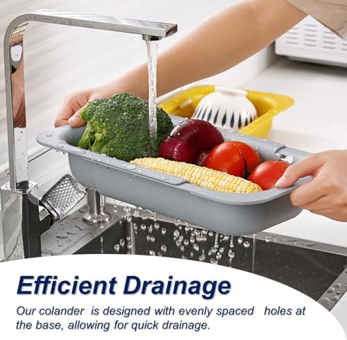 Extendable Sink Colander Strainer Basket - Wash Vegetables and Fruits