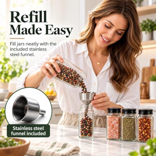 30 Pack 4oz Spice Bottles, Glass Spice Jars with Shaker Lids, Spice