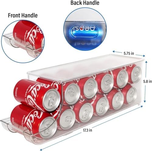 Soda Can Organizer with Lids, Holds 12 Cans Each