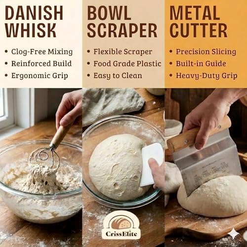Sourdough Starter Kit with 9" Banneton Basket and 24oz Jar