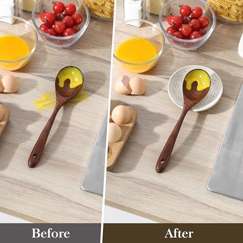 MALACASA Ceramic Spoon Rest for Stove Top, Spoon Holder for Kitchen