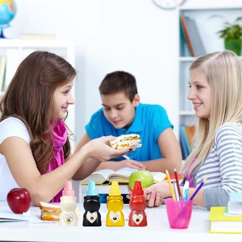 4 Pcs Mini Condiment Squeeze Bottles for Lunch Accessories, Mini
