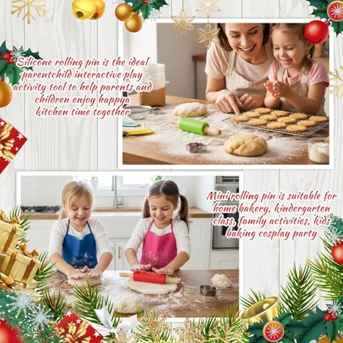 10 Pcs Small Rolling Pin Kids 9 Inch Mini Rolling Pin Silicone Wooden