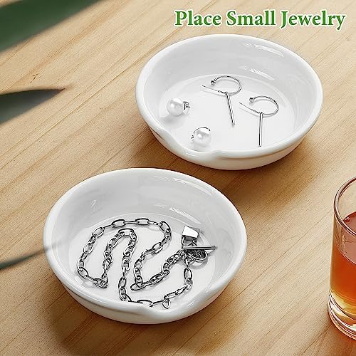 4 Pack Ceramic Spoon Rest with Metal Holder, Gencywe 4.8 inch Spoon