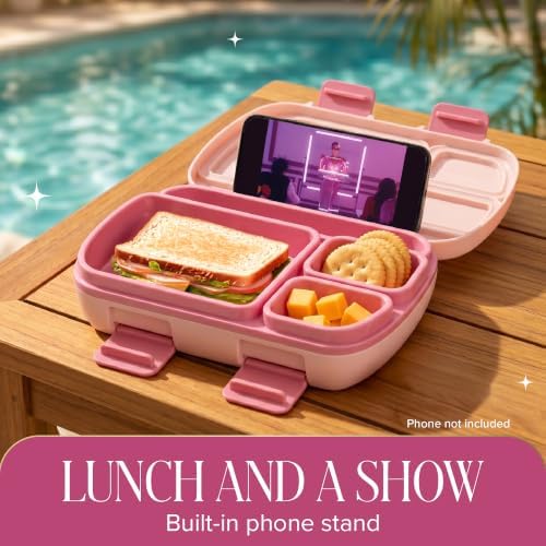 Paris Hilton Bento Style Lunch Box Set, 4-Compartment Stackable Lunch