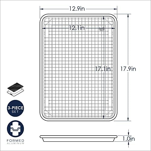 Nordic Ware Naturals Half Sheet Pan, Deluxe Silicone Liner and Cooling