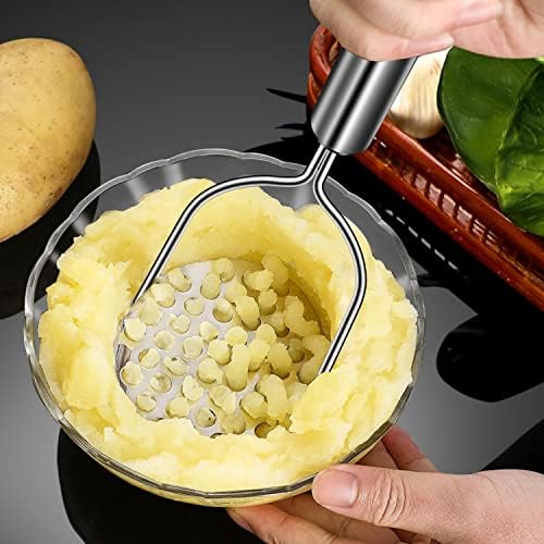 Potato Masher, Stainless Steel Masher for Potatoes, Beans, Berries