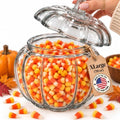 HOMESPHERE 70 oz Glass Pumpkin Candy Jar with Lid
