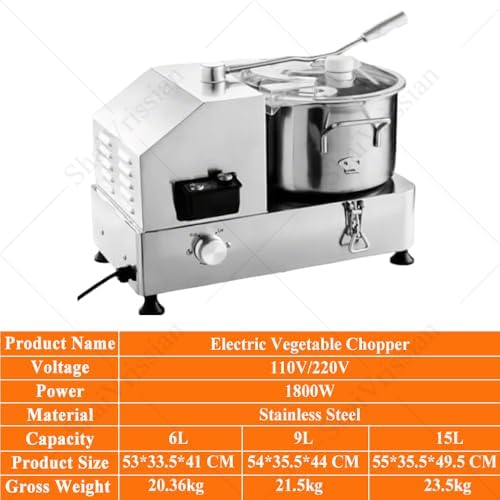 Electric Vegetable Chopper, 6L Capacity, Stepless Speed Control