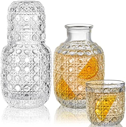 Coloch 2 Sets Vintage Bedside Water Carafe Set With Tumbler, 4 Pcs