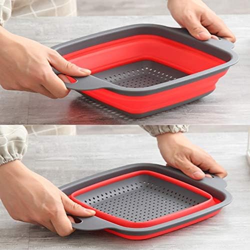Collapsible Colander Set with Handle Over Sink Set of 2, BPA Free