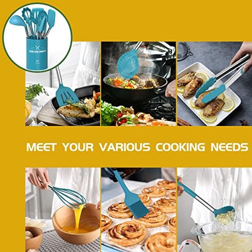Umite Chef Silicone Cooking Utensils Set, 15 Pcs, Blue