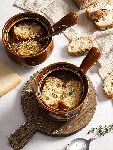 LE TAUCI French Onion Soup Bowls, 22 Ounces Ceramic Soup Bowls with