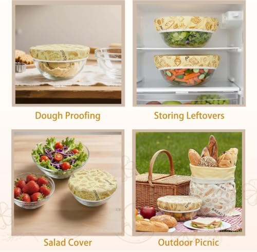 2-Pack Reusable Beeswax Bowl Covers for Bread Proofing