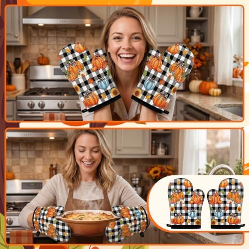 Fall Kitchen Decor Set, 10 PCS Hello Pumpkin Kitchen Mats Towels and