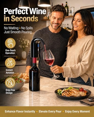 Hotool Electric Wine Aerator, Automatic Wine Dispenser Pump, Wine