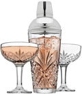 Godinger Cocktail Shaker and Cocktail Glasses Bar Set, Martini Shaker