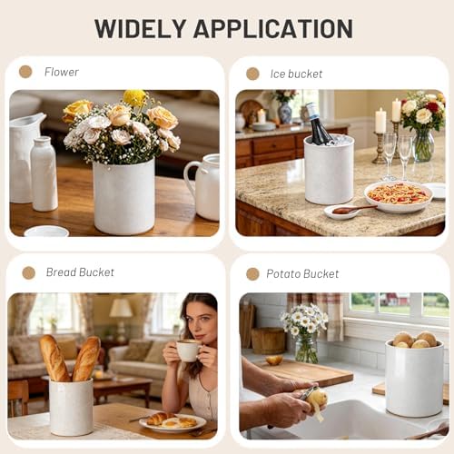 Nucookery Utensil Holder with Spoon Rest for Kitchen Counter, 6.4''