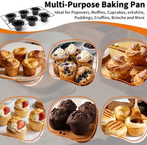 2 Pack Popover Pans with Cooling Rack, Nonstick Yorkshire Pudding Tin