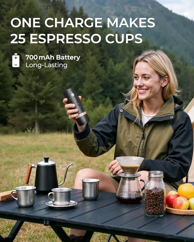 FORLIM Portable Burr Coffee Grinder, 80 Settings
