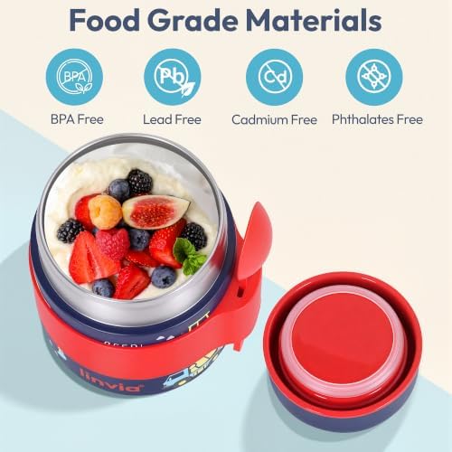 10 oz Kids Insulated Food Jar with Spoon, Lunch Container for School