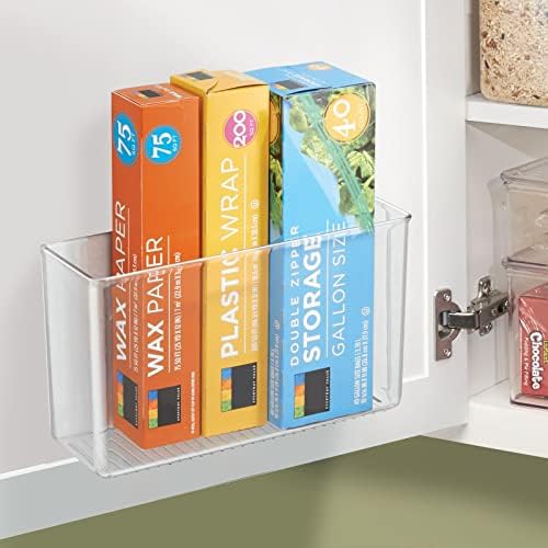 mDesign Plastic Adhesive Mount Storage Organizer Container for Kitchen