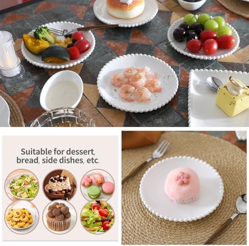 5.5 Inch Mini Ceramic Dessert Plates, White Salad Plate Set of 12