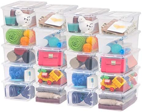 IRIS USA 20-Pack 6 Qt Storage Bins with Lids, Clear