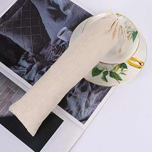 BESTonZON 10 Pcs Cotton and Linen Pouch Bag Straw Carrying Case
